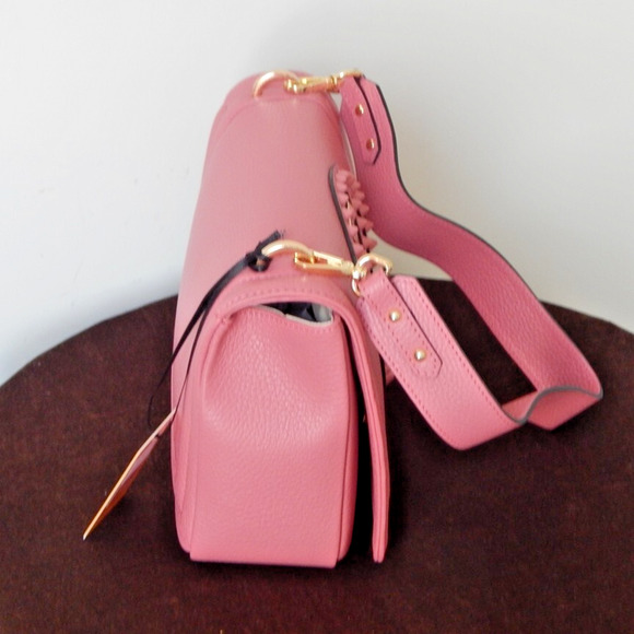 Valentino by Mario Valentino Alice Rock Pink Leather Flap Shoulder Bag NWT - Picture 5 of 16